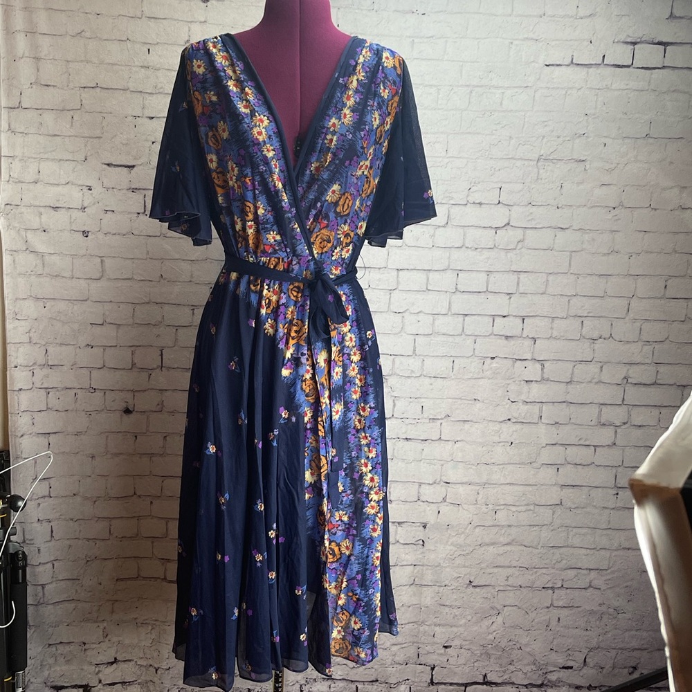 Vintage Mary Martin Florida Dress sheer floral fabric